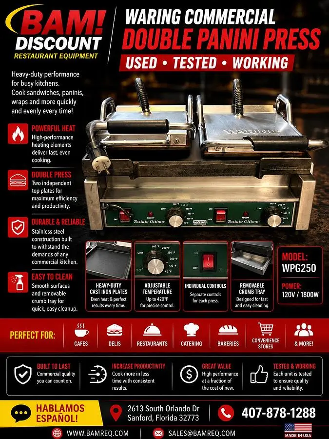 Used TOSTATO WFG300 Sandwich Machines Florida US | BAM Discount Restaurant Equipment #1230756