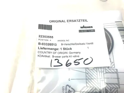 NEW WAGNER, REINHARDT-TECHNIK VALVE SEAL/WEAR PARTS KIT