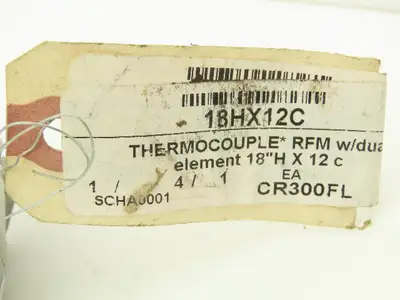 FWS RFM 18HX12C Thermocouple Pipe Well 12"x 18" Steel Pipe 90° Elbow 3/4"NPT