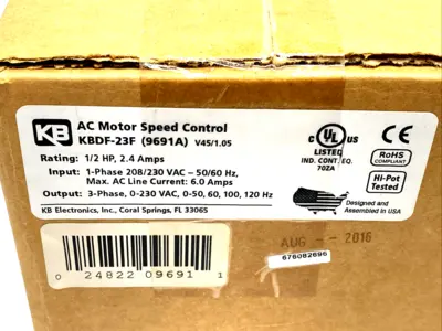 New | in-Stock KB Electronics KBDF-23F Variable Speed Drives Michigan US | Maverick Industrial Sales #1468095