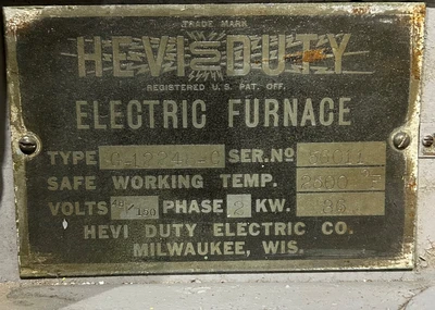 HEVI-DUTY G-12248-C 2,500F ELECTRIC FURNACE