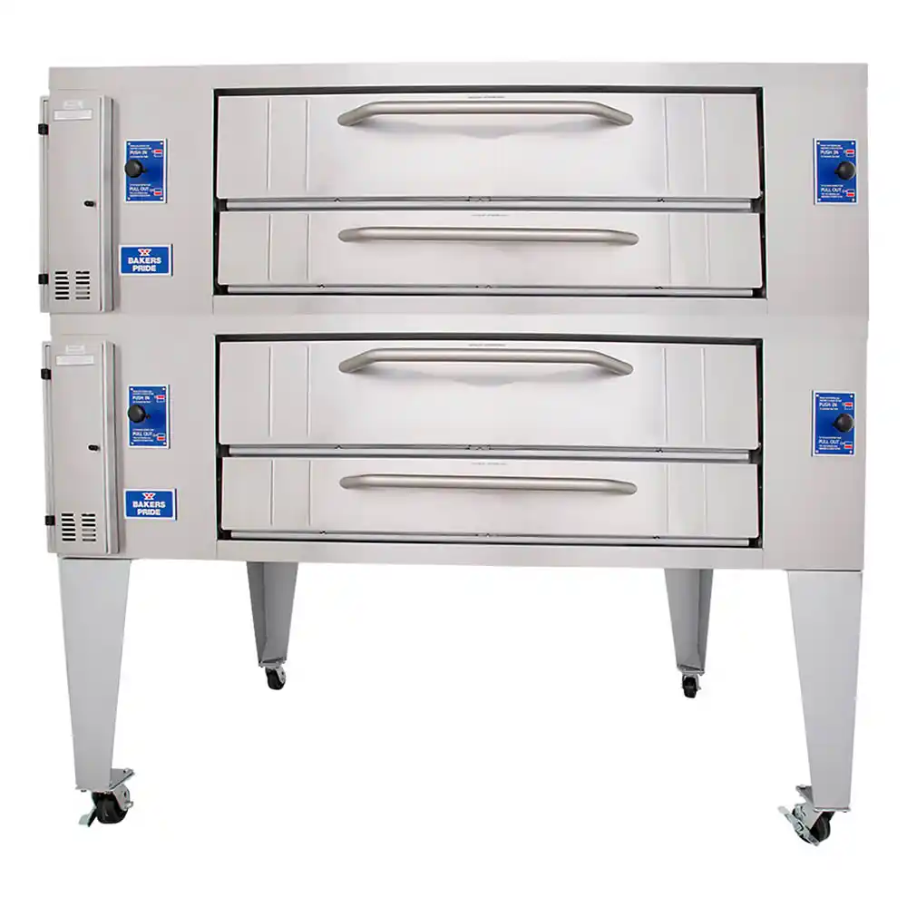 Bakers Pride Y-802BL Super Deck Floor Model Double Pizza Deck Oven - Natural Gas