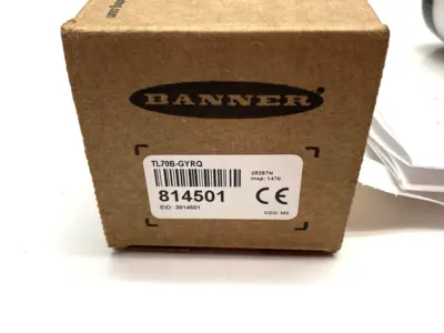 USED BANNER ENGINEERING 70MM BASIC TOWER LIGHT, 3-COLOR INDICATOR, BLACK HOUSE 814501