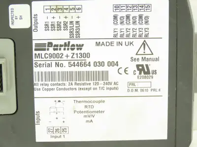 Parlow MLC9002+Z1300 Multi-Loop RTD Control Module 120-240VAC