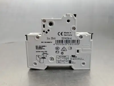 USED Siemens 5SY4106-6 Circuit Breaker, 6A, 230/400V w/5ST3010 Aux. Switch