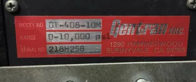 GENTRAN GT-408-10M Pressure Indicator 0-10,000 PSI. 5E