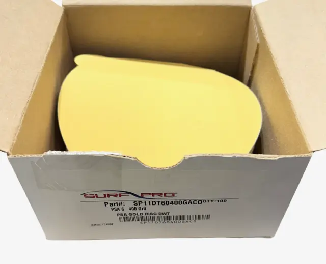 Surf-Pro 6" PSA Gold Sanding Discs 400 Grit 100 Pack