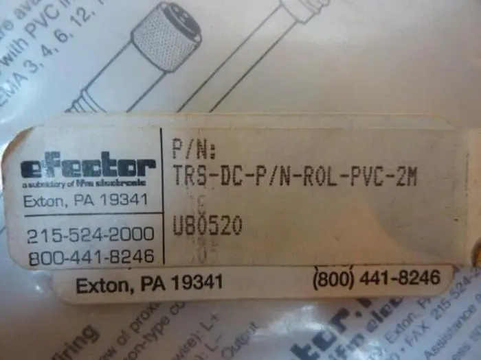 NEW EFECTOR TRS-DC-P/N-ROL-PVC-2M
