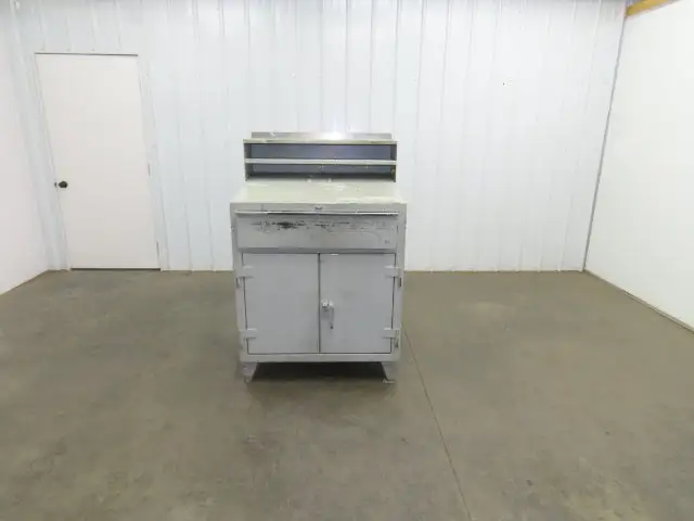 Strong Hold Extreme Duty 12 GA Shop Desk 1 Drawer Riser Shelf 36x28x54"