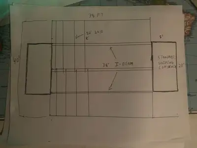 Custom Shelter w/ 2 x 20 ft Shipping Containers - 44 ft x 38 ft x 19 ft