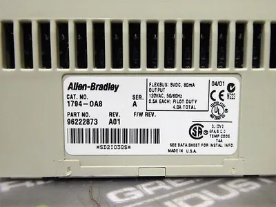 Allen Bradley 1794-0A8/A Flex I/O 120 VAC Output Rev. A01 Used