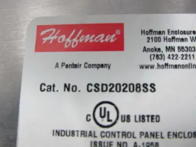 Hoffman CSD20208SS 20x20x8" Stainless Steel Electrical Enclosure W/Backplate
