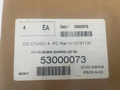HEATER AIR PART 53000073 REV. B BOX OF 4 UNITS SOLD AS LOT STOCK 1618