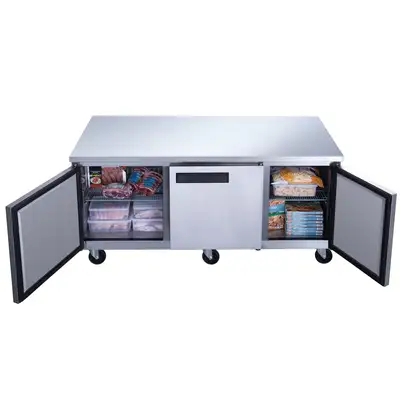 New | in-Stock Dukers New Dukers DUC72F 3-Door Undercounter Commercial Freezer in Stainless Steel Undercounter Freezers Illinois US | Falcon Restaurant Supply #1376269