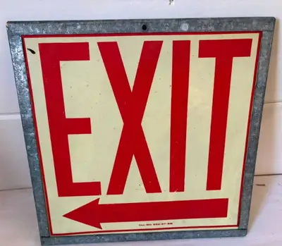 3 Metal EXIT Signs