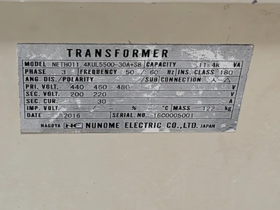 Transformer W/ Ele Panel & Pump