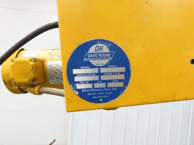 David Round Electric Hoist Tractor Power Drive Trolley 45 Fpm 460VAC 3Ph