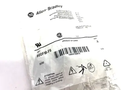 NEW ALLEN-BRADLEY SER. A ILLUMINATED PUSHBUTTON BLUE, FLUSH, METAL BEZEL