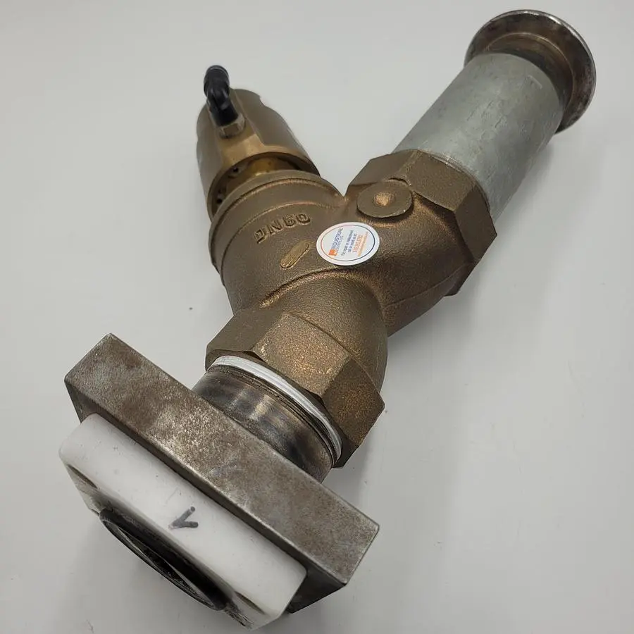 Festo Angle Seat type Pneumatic Actuated brass Valve VZXF-L-M22C-M-A-G2-430-H3B1-50-4 w/ base & 2" pipe connection