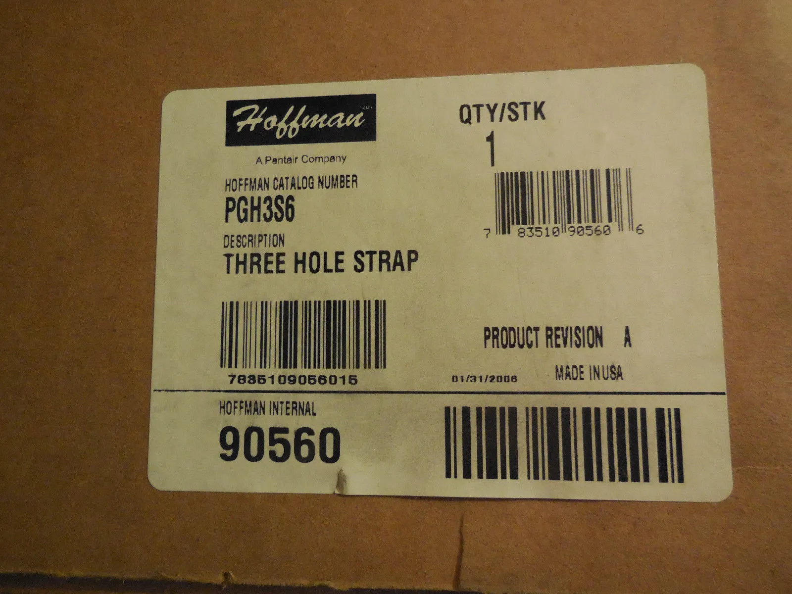 NEW HOFFMANN PGH3S6 THREE HOLE STRAP