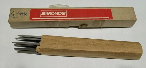 12 Pcs Simonds 6" x 3/16 Round Straight Files 84-185500 NS 10789 New