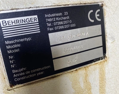 2012 BEHRINGER HBP 650-850A Horizontal Band Saws | Mohawk Machinery (10)