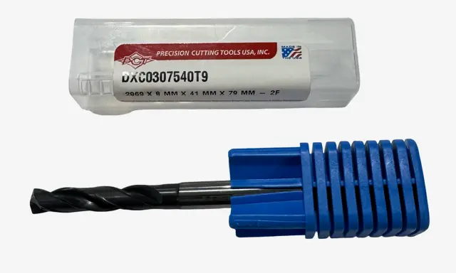 PCT .2969" Solid Carbide Drill 3xD TiAlCN Coated Coolant Thru USA
