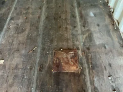 20’ Shipping / Storage Container 8’ wide x 8’ 6” tall, swing doors on one end, wood deck, rings for ...