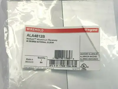 ALA4812B | Wiremold  Isoduct Aluminum Raceway 45 Degree External Elbow - New