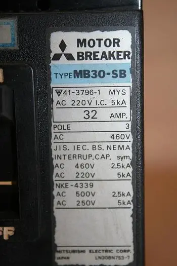 Used MITSUBISHI MB30-SB-32 Circuit Breakers Michigan US | Ideal Machinery #1015590