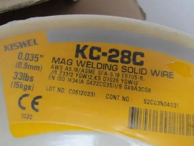Kiswel KC-28C MAG Welding Solid Wire 0.035" 33Lb Spool AWS A5.18 ER70S-6 MIG/MAG