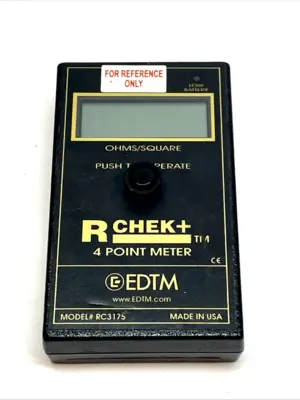 USED EDTM R-CHEK+ SURFACE RESISTIVITY 4 POINT METER MISSING CONTACT PROBE