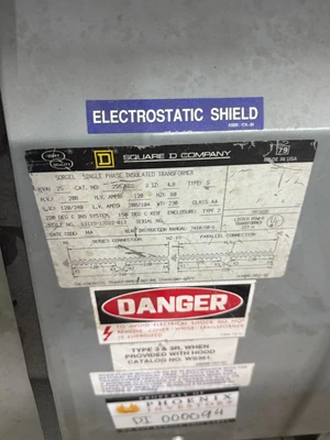 Used Square D _UNKNOWN_ Transformers Wisconsin US | ISP Equipment Group #1318733