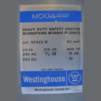 Westinghouse Nova Line 60 Amp Disconnect