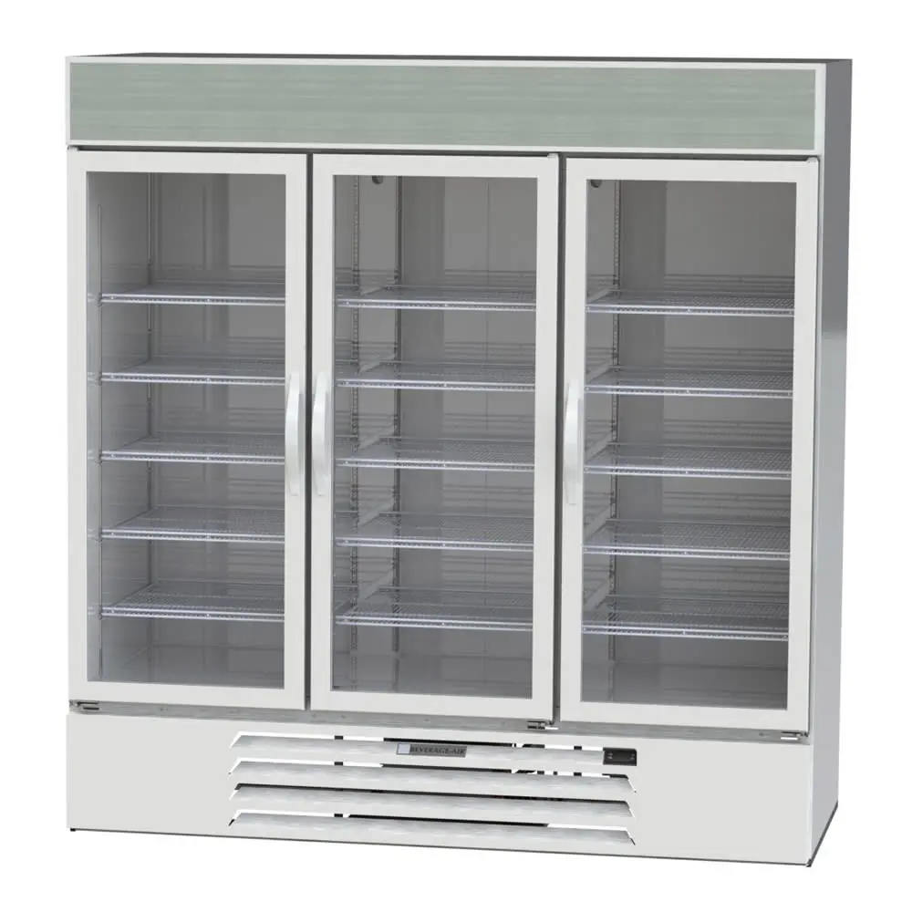Beverage-Air MMR72HC-1-W 75" Marketmax™ Three Section Glass Door Merchandiser - (3) Left/right Hinge Doors, White, 115v