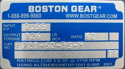 NEW BOSTON GEAR F721-60-B5-H GEAR REDUCER 60:1 F72160B5H