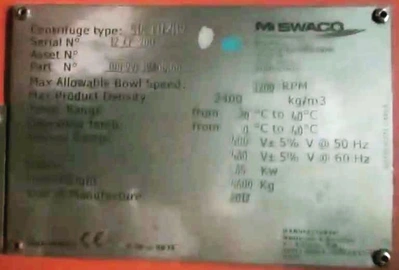 (3) Swaco 518 FH/HV oilfield decanter centrifuge skids, Duplex SS.