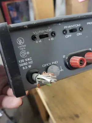 Shure M267 Series Audio Mixer with VU Meter, Damaged Power Cord