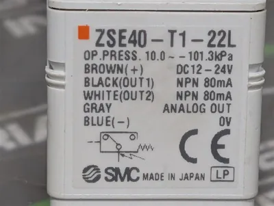 SMC ZSE40-T1-22L Vacuum Pressure Switch 10.0-101.3 kPa Used