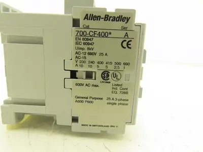 Allen Bradley 700-CF400KD Control Relay 110v 60Hz Coil 600vAC 25A 3Ph 4NO Ser A