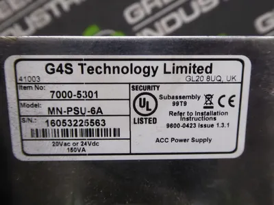G4S Technology Limited MN-PSU-6A Power Supply Assembly 7000-5301 Used