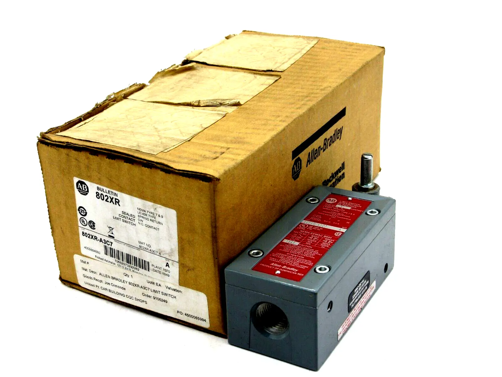 NEW ALLEN BRADLEY 802XR-A3C7 LIMIT SWITCH SERIES A 802XRA3C7