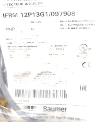 NEW BAUMER ELECTRIC IFRM 12P13G1/097908 SENSOR IFRM12P13G1097908