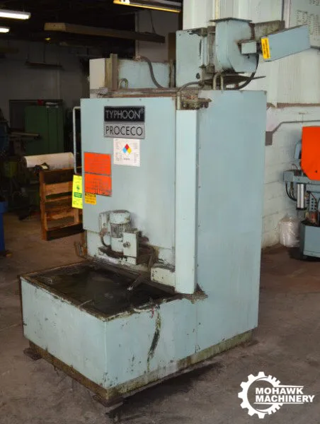 28” PROCECO-TYPHOON “26-36-S-1000-R MINI” TURNTABLE TYPE STEAM HEATED PARTS WASHER - 28” DIAMETER TURNTABLE - 1000 LB WEIGHT CAPACITY - 36” HEIGHT CAPACITY - 2-TIER PARTS RACK