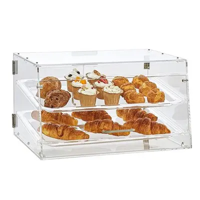 Pastry Display Case, 2-Tier Commercial Countertop Bakery Acrylic  Display Case - 20.7" wide
