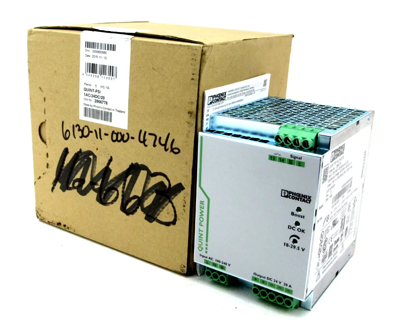 NEW PHOENIX CONTACT QUINT-PS/1AC/24DC/20 POWER SUPPLY 2866776 QUINTPS1AC24DC20