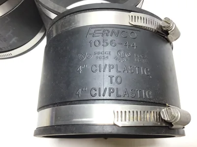 Fernco 1056-44 Flexible Coupling 4″ CI/Plastic to 4″ CI/Plastic (Lot of 4)
