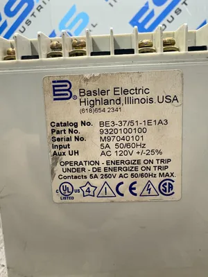 Used BASLER BE3-37/51-1E1A3 Misc Electrical & Power Parts South Carolina US | ESS Industrial Equipment Sales #1453860
