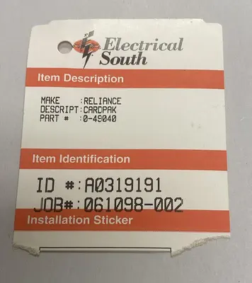 USED RELIANCE 0-49040