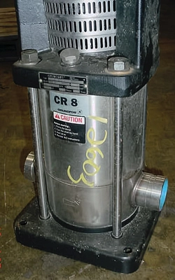 USED GRUNDFOS IN LINE VETICAL CONFIGURED CENTRIFUGICAL PUMP